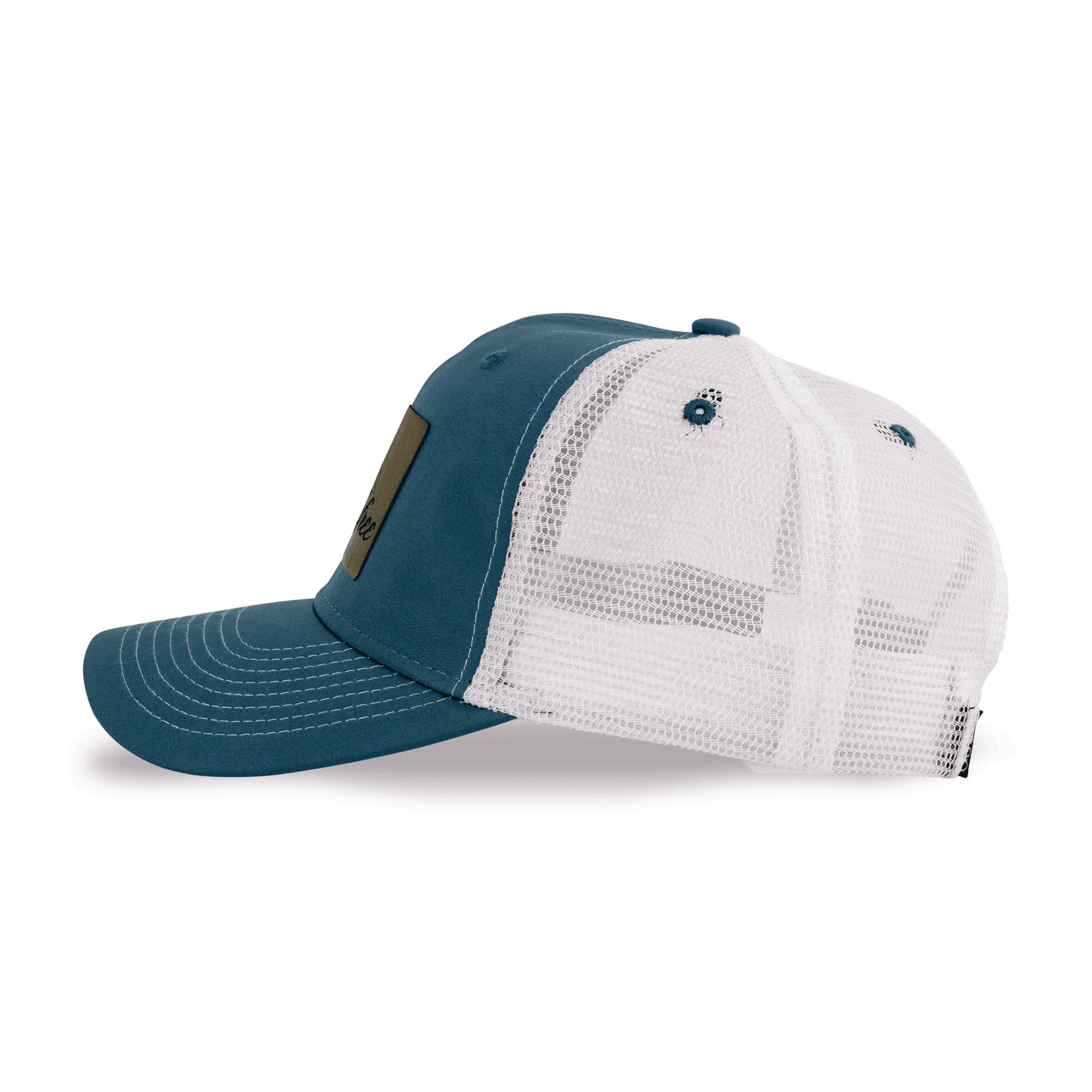 Tanglefree Blue Trucker Hat w/ Leather Patch