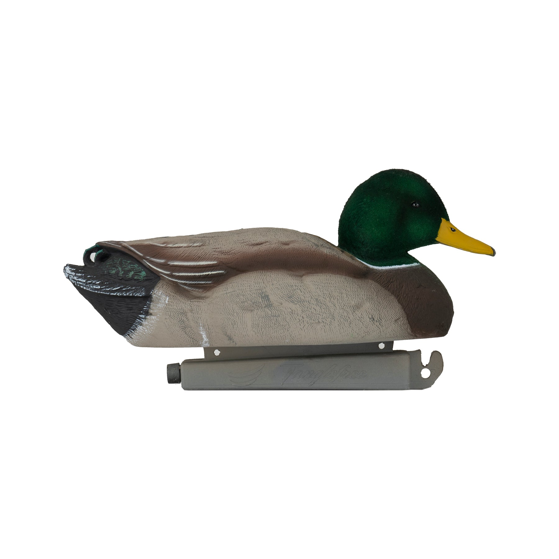 Mallard drake decoy side angle image.