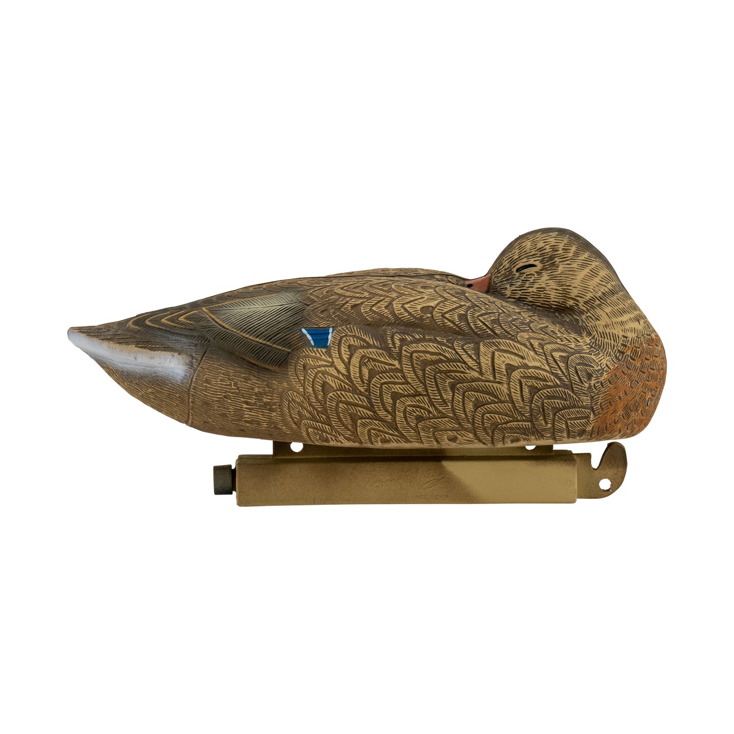 Mallard hen decoy side angle image