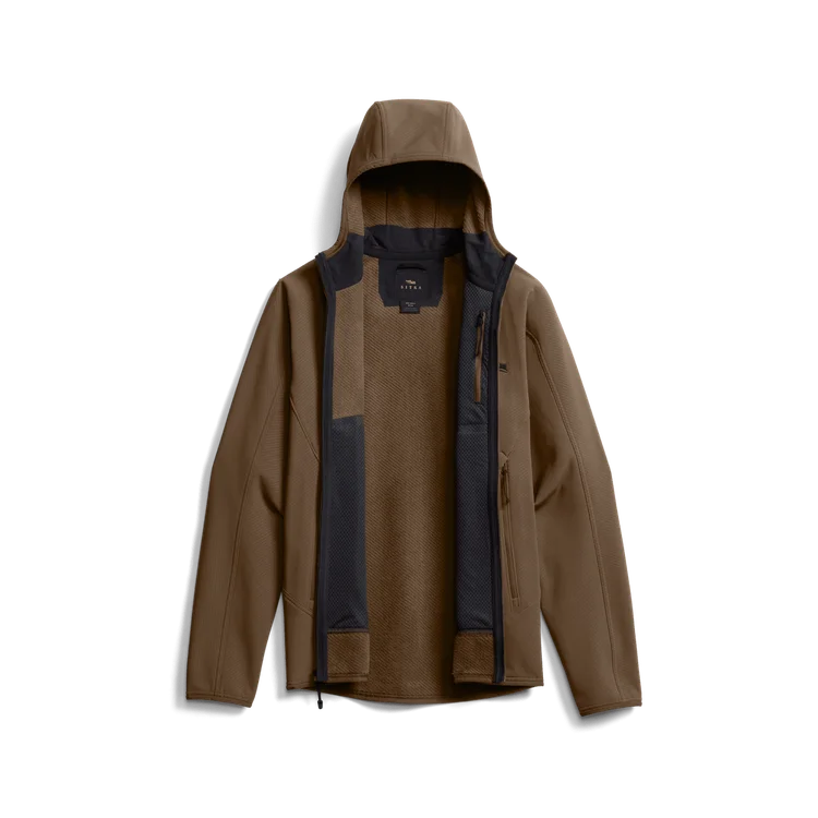 Alpha Fleece Hooded Jacket - Cattail Brown