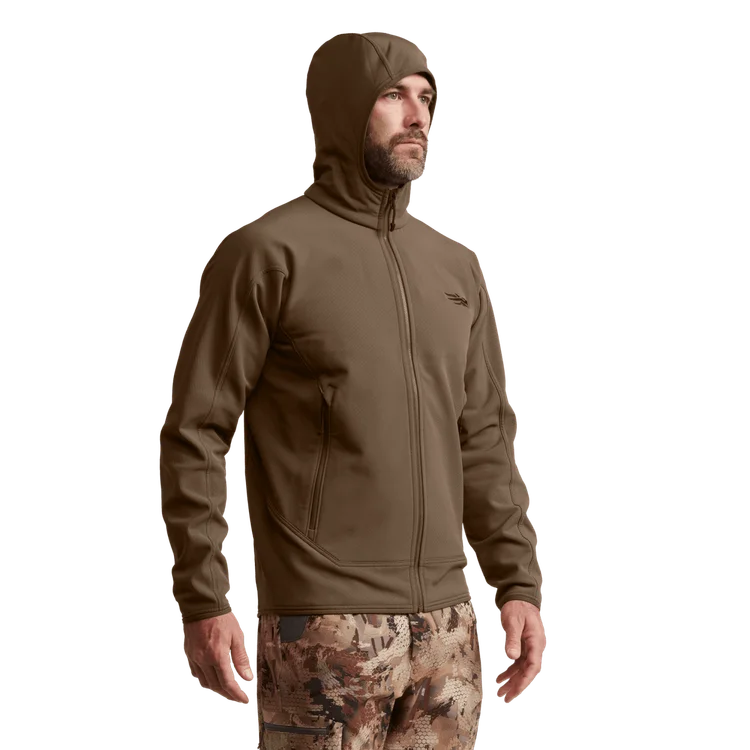 Alpha Fleece Hooded Jacket - Cattail Brown