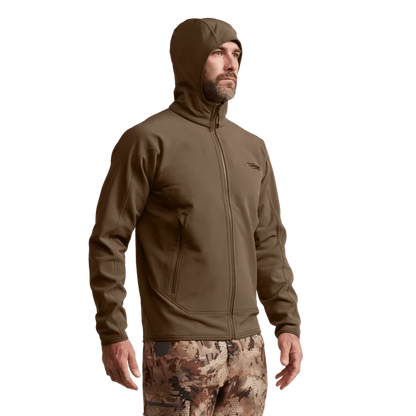 Alpha Fleece Hooded Jacket - Cattail Brown