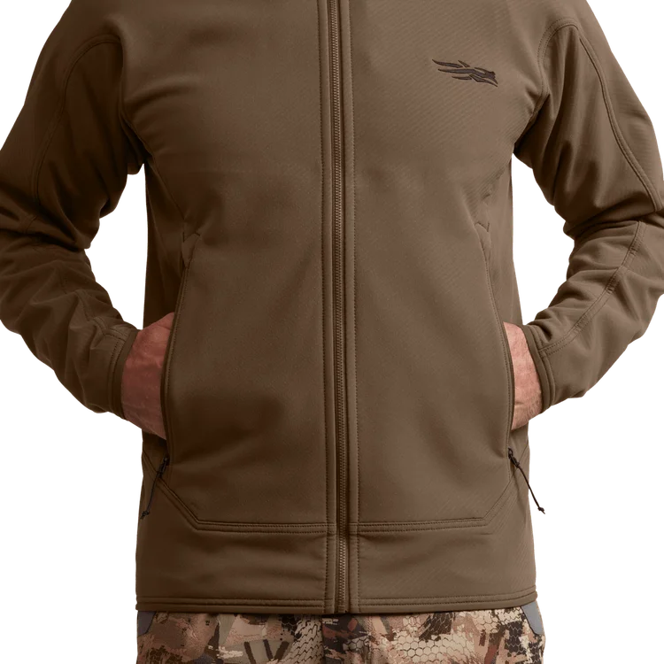 Alpha Fleece Hooded Jacket - Cattail Brown