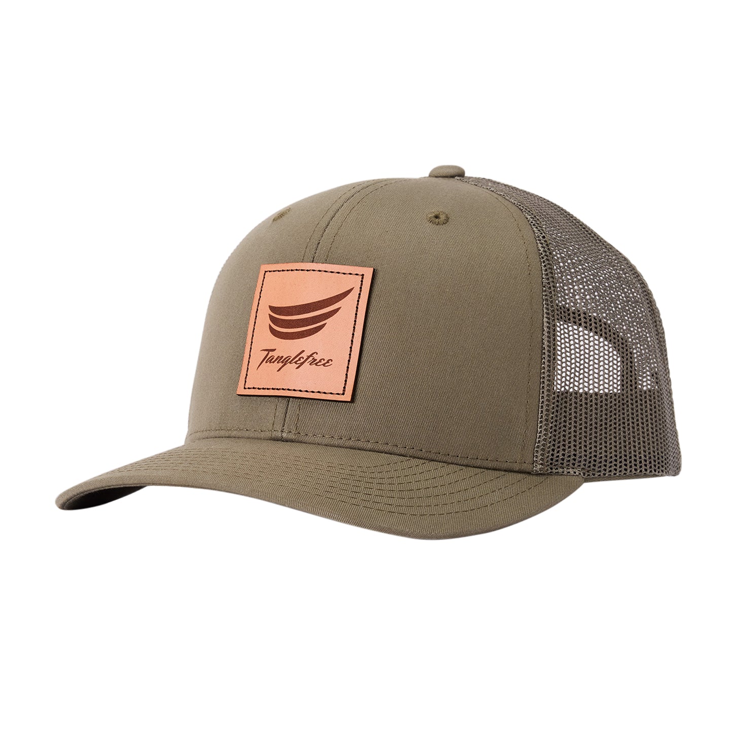 Tanglefree Leather Patch Trucker Hat