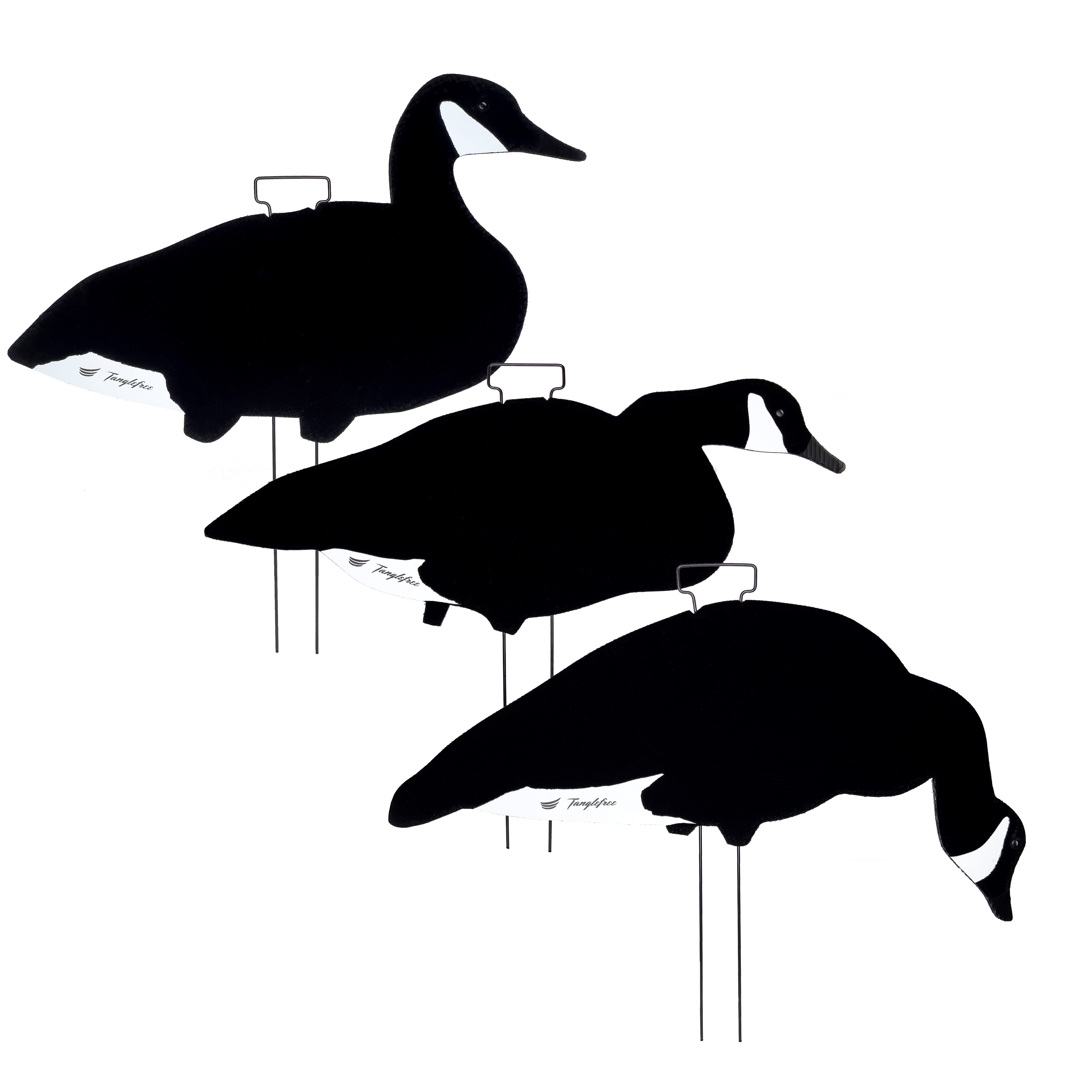 Fully Flocked Black and White Canada Skinny Decoys (12 Pack
