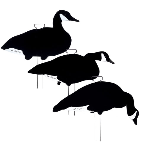 Fully Flocked Black and White Canada Skinny Decoys 12-Pack